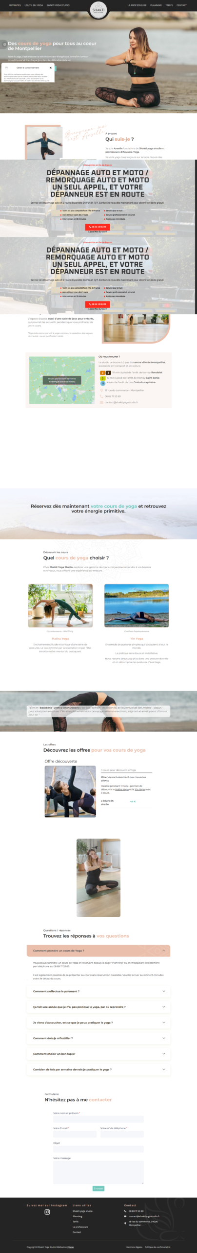Aperçu du site Shakti Yoga Studio, créé par Déclic Site