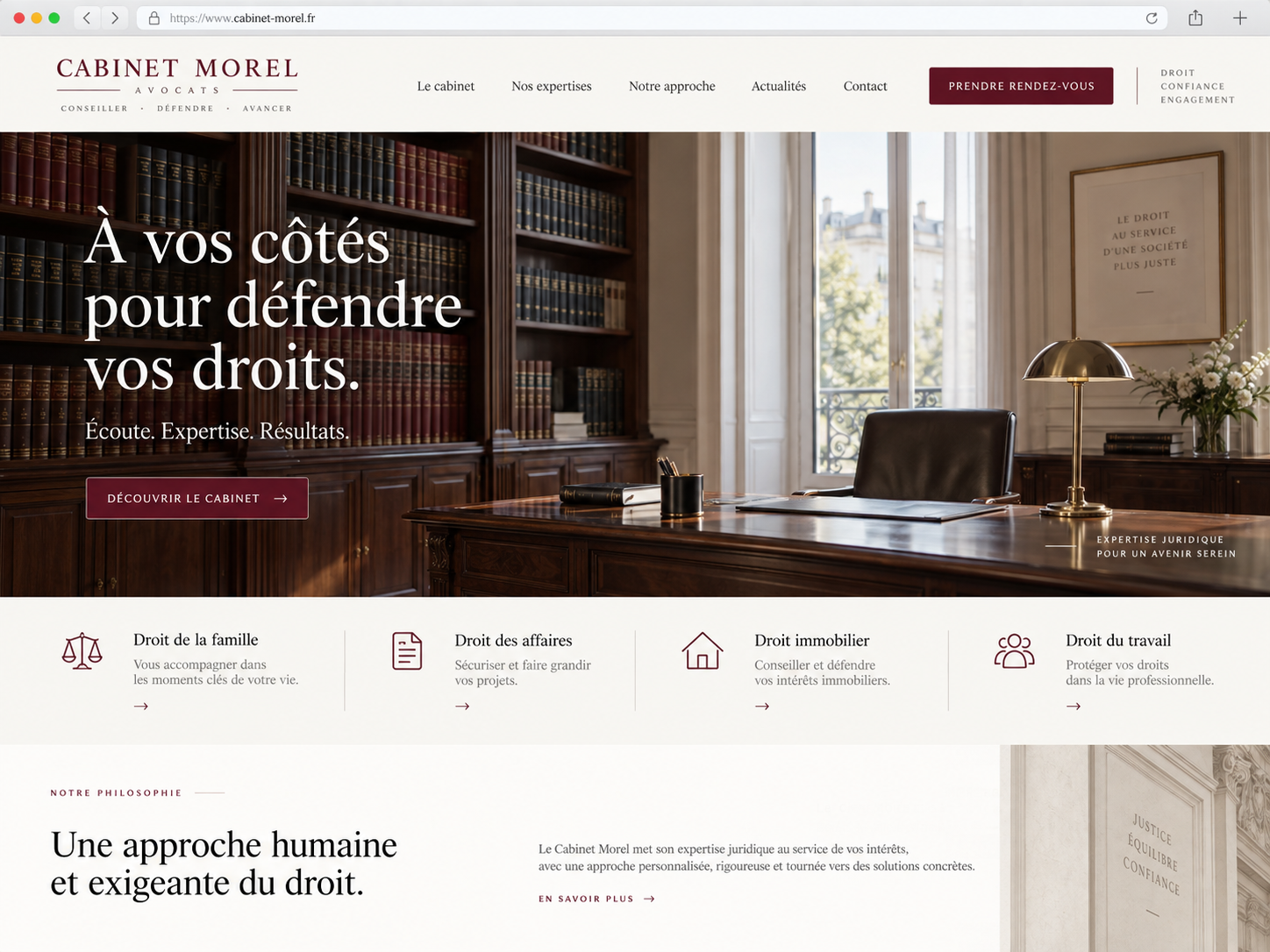 Exemple de site Cabinet Morel — Avocat