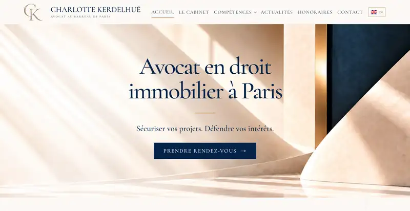 Création site internet avocat : site de Charlotte Kerdelhué, avocate