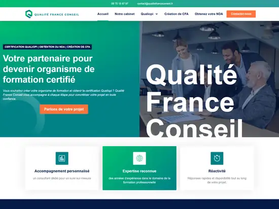 Aperçu du site Qualité France Conseil, créé par Déclic Site